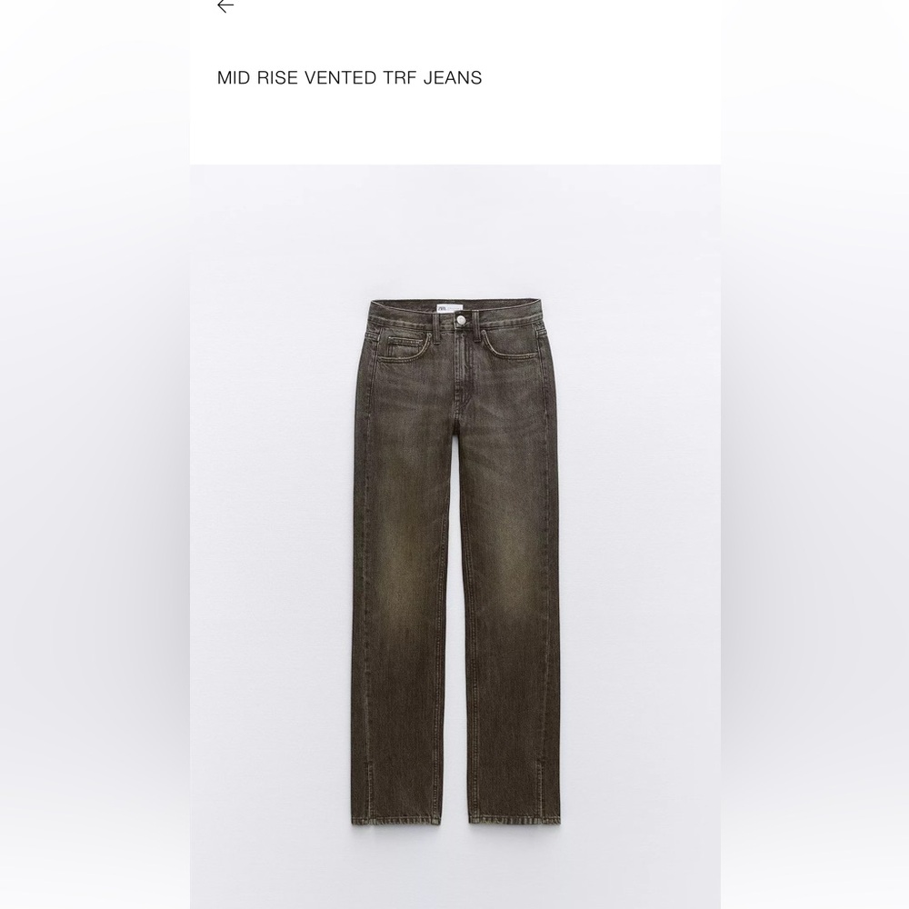 Zara Charcoal Denim Jeans with Slit Detail